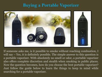 Buying a Portable Vaporizer