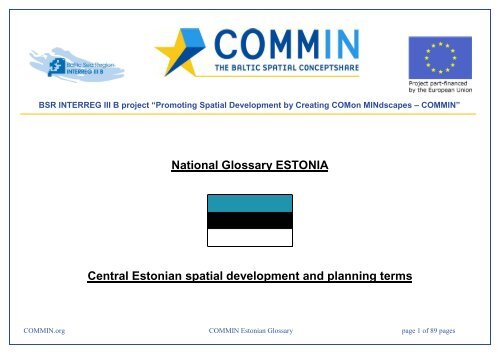 National Glossary Estonia Central Estonian Spatial Commin