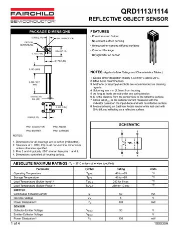 QRD1113 and QRD1114 Reflective Object Sensors - Solarbotics.net