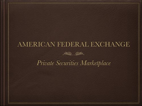 Private Securities Marketplace