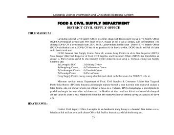 food & civil supply food & civil supply department ... - Lawngtlai District