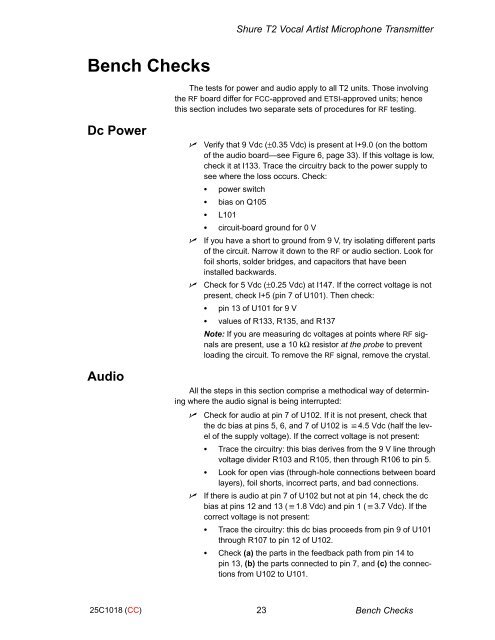 SERVICE MANUAL CHANGE NOTICE