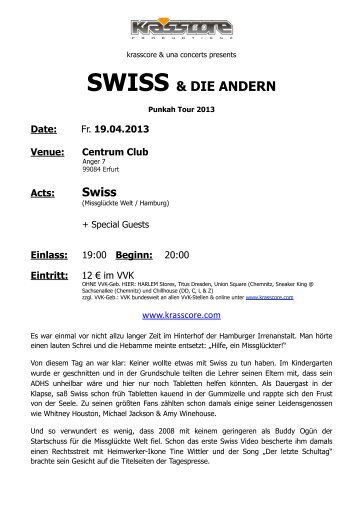 SWISS & DIE ANDERN - Krasscore