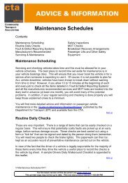 Maintenance Schedules - Community Transport Association