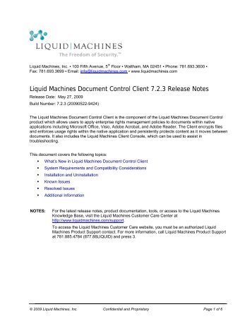 Liquid Machines Document Control Client 7.2.3 ... - Check Point