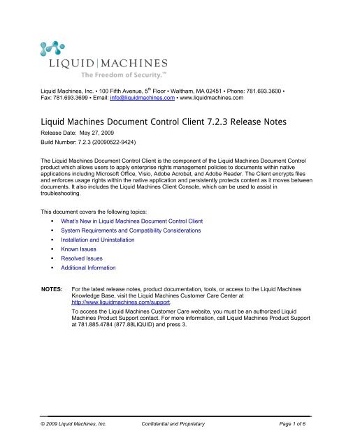 Liquid Machines Document Control Client 7.2.3 ... - Check Point