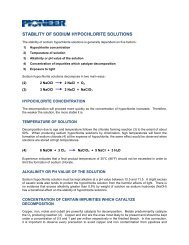 STABILITY OF SODIUM HYPOCHLORITE SOLUTIONS - Force Flow