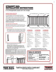 TAM-RAIL Installation Instructions Â» BOOKLET Â» 2011 web only.indd