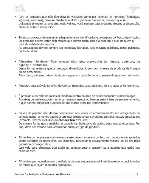 Processos de produção e manipulação de alimentos