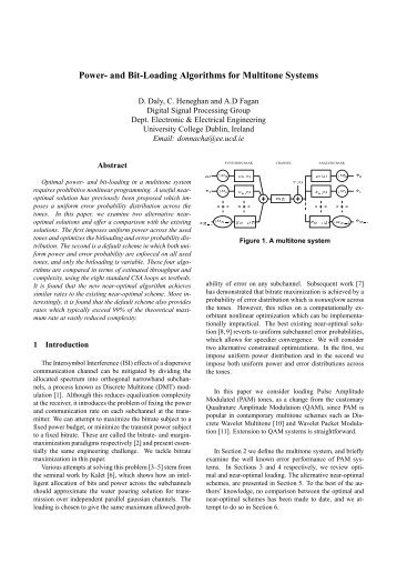 and Bit-Loading Algorithms for Multitone Systems - Digital Signal ...