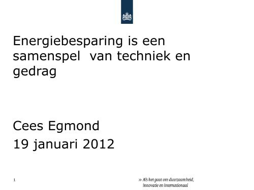 Presentatie van Cees Egmond - Energiesprong