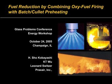 Batch/Cullet Preheating - GMIC Glass Manufacturing Industry Council