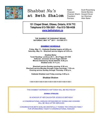 SN-2011-05-14 .pdf - Congregation Beth Shalom