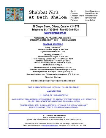 SN-2012-10-27 .pdf - Congregation Beth Shalom