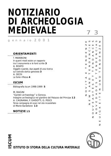 notiziario di archeologia medievale iscum istituto di storia della ...