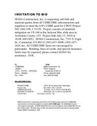 INVITATION TO BID SEMA Construction, Inc. is requesting sub bids ...