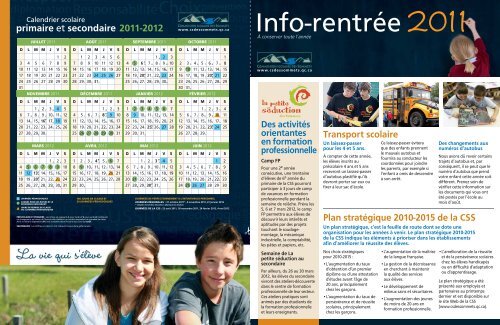 csds Info-rentrÃ©e 4 - Commission Scolaire des Sommets