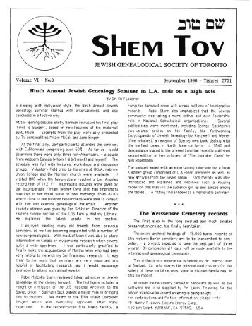 SI1EM Tov - The Jewish Genealogical Society of Canada (JGS ...