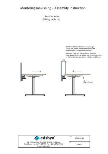 Monteringsanvisning - Assembly instruction - Edsbyn