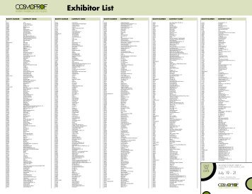 Exhibitor List - Cosmoprof North America