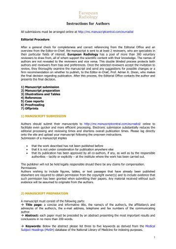 Instructions for Authors - myESR.org