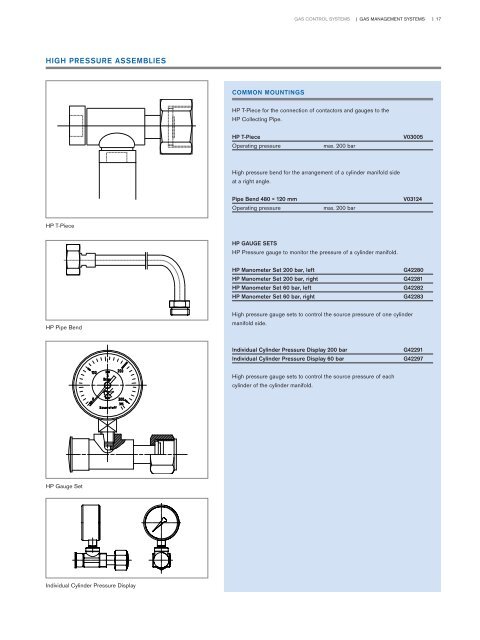 Gas Management Systems System Components Catalogue – ISO Standard