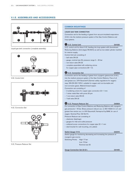 Gas Management Systems System Components Catalogue – ISO Standard