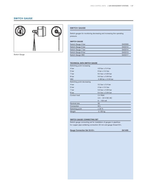 Gas Management Systems System Components Catalogue – ISO Standard