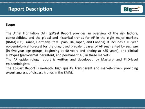 Epidemiology Report on EpiCast Report Atrial Fibrillation Market Forecast to 2023