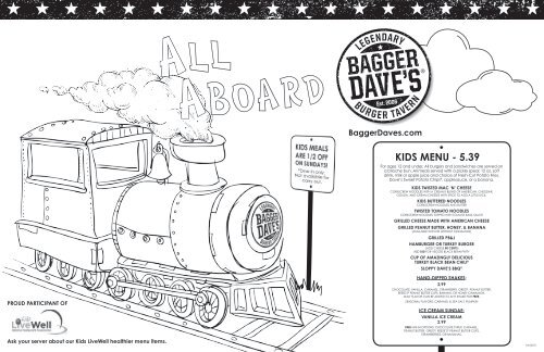 Kids MeNu - 5.39 - Bagger Dave's