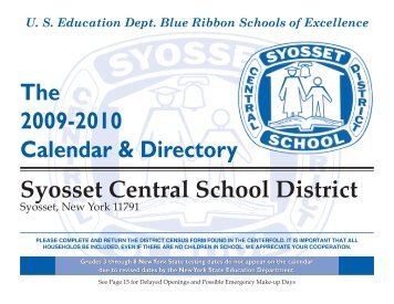 The 2009-2010 Calendar & Directory - Syosset High School