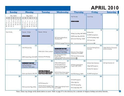 The 2009-2010 Calendar & Directory - Syosset High School