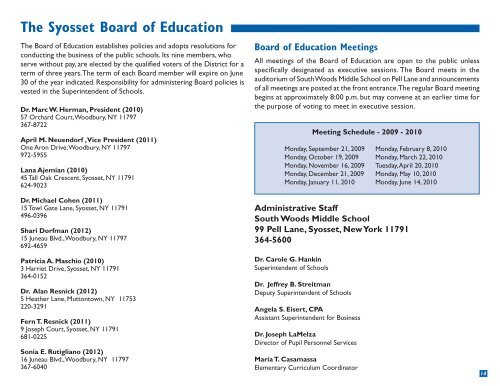 The 2009-2010 Calendar & Directory - Syosset High School