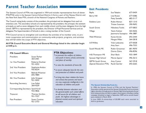 The 2009-2010 Calendar & Directory - Syosset High School