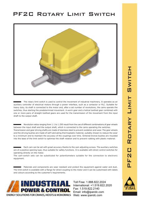 PF2C Rotary Limit Switch - Industrial Power & Control