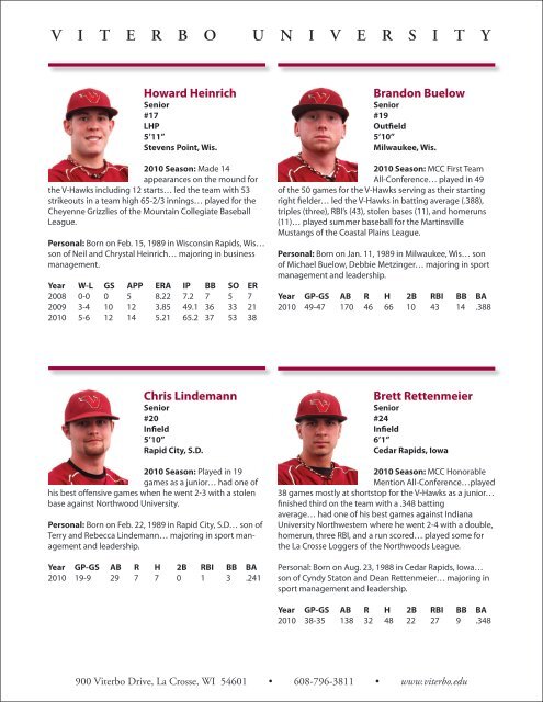 2011 Baseball.pdf - Viterbo University Athletics