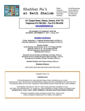 SN - 2011-09-03 .pdf - Congregation Beth Shalom