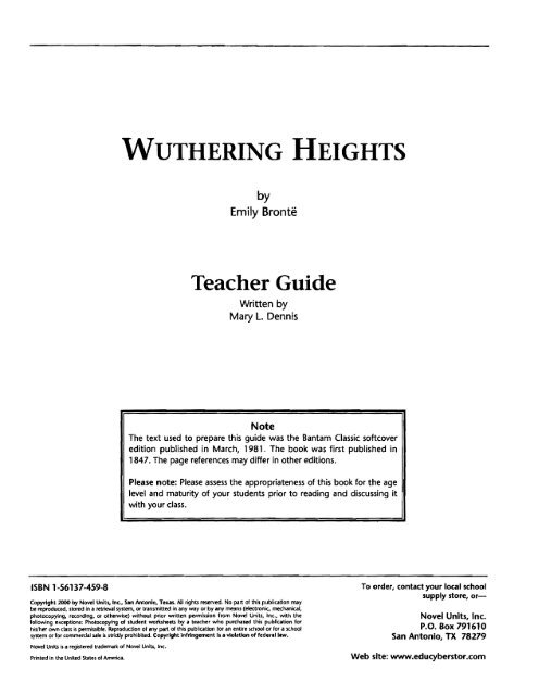 WUTHERING HEIGHTS - PopulationMe.com