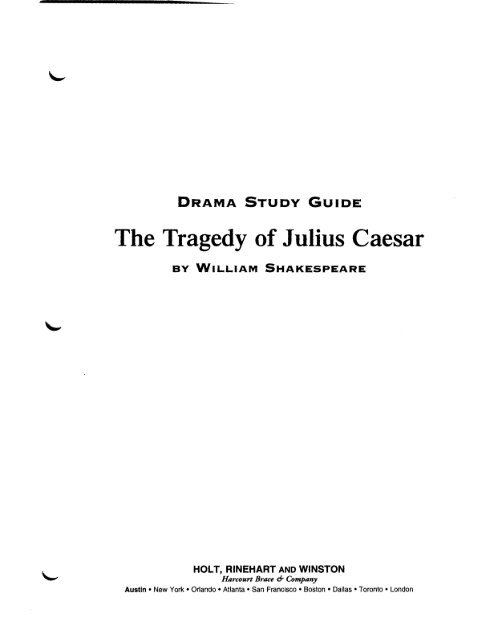 The tragedy of julius caesar study guide answers