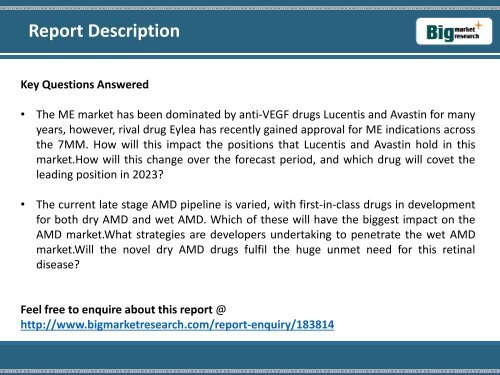 Global Drug: Macular Edema and Macular Degeneration Market Forecast to 2023