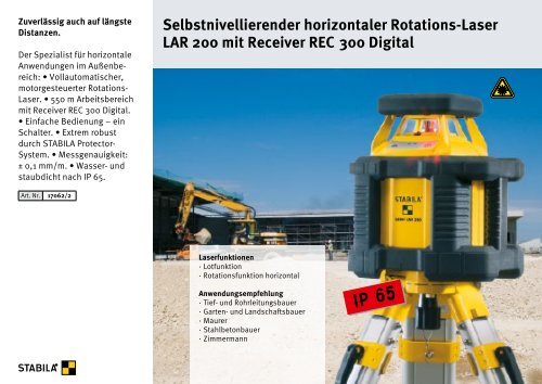 STABILA Messwerkzeuge für echte Profis Anwenderkatalog 2015/2016