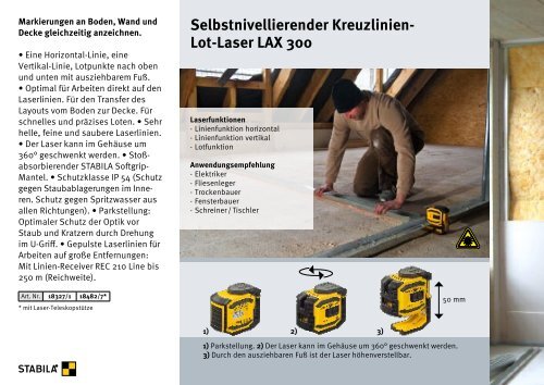 STABILA Messwerkzeuge für echte Profis Anwenderkatalog 2015/2016