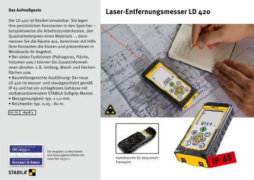 STABILA Messwerkzeuge für echte Profis Anwenderkatalog 2015/2016