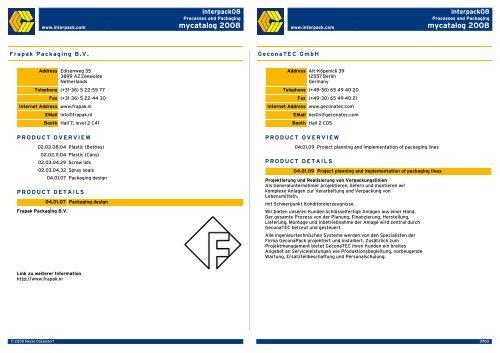 drupa mycatalog 2004 - Interpack