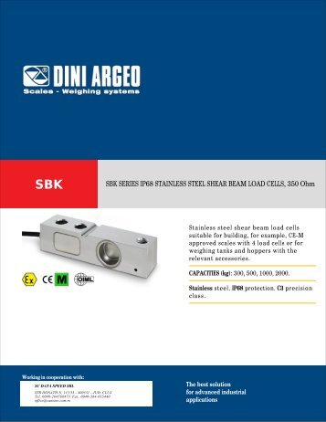 SBK SERIES IP68 STAINLESS STEEL SHEAR BEAM LOAD CELLS
