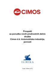 Copy of Prospekt za javno ponudbo delnic - Cimos ... - ILIRIKA dd
