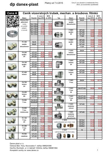 VÃ­cevrstvÃ© trubky a tvarovky pro vytÃ¡pÄnÃ­ - DANEX-PLAST s.r.o.