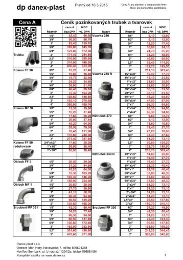 PozinkovanÃ© trubky a tvarovky - DANEX-PLAST s.r.o.