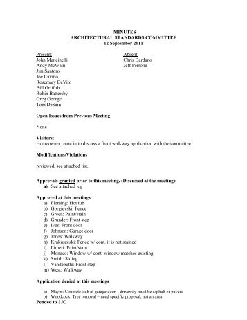 MINUTES ARCHITECTURAL STANDARDS COMMITTEE 12 ...