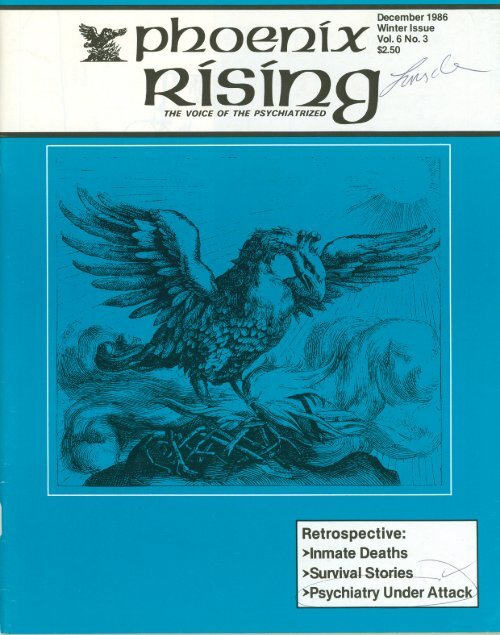 Phoenix Rising - Psychiatric Survivor Archives of Toronto